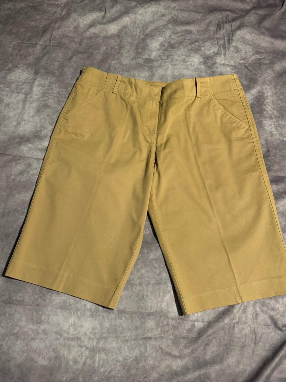 Tahari Classic Tailored Bermuda Shorts in Khaki